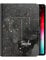 Personalised Initial Universal Case For Amazon and Kindle Tablets, Fire HD 7, 8, 10, Paperwhite, Grey Marble and Gold Colour Spots with Name Initial, 360 Swivel PU Leather Side Flip Folio Cover