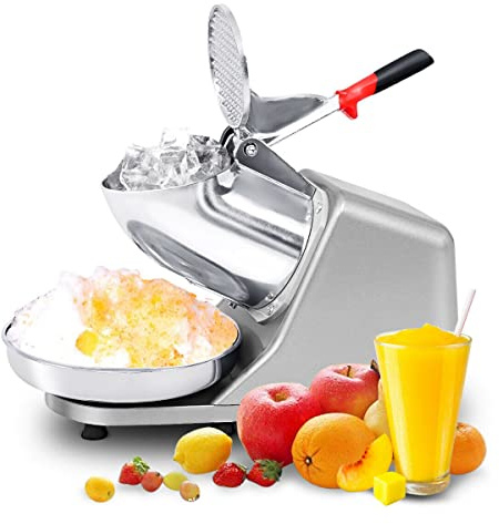 Electric Ice Crusher - 380W Dual Stainless Steel Blades, Snow Cone Maker for Home & Commercial Use