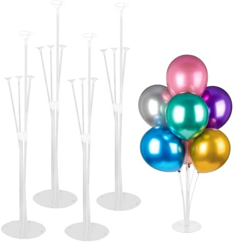Coriver Support de Ballon, 4 Pièces Réutilisables pour Table, Colonne, Tige et Stand pour Fête d'Anniversaire et Mariage