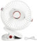 PATIKIL Portable Desk Fan, Camping Fan 6 Inch with LED Light 5 Speeds Strong Airflow Sturdy Clamp Quiet Rechargeable Battery Powered for Tent Camping, Home and Office, White