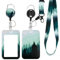 Ausweishülle mit Band, Id Badge Holder Breakaway Lanyard für, Einziehbare Badge Reel, Abnehmbare Namensschild Clips, Hals Lanyard Strap, Lehrer Büro Geschenke (Wald)