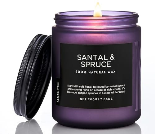 M&SENSE Duftkerze im Glas – Sojawachskerze Vanille und Zitrone 200g | Süßer und Zitrusbetonter Duft | 50 Stunden Brenndauer | Natürliche Kerze für Wellness und Entspannung