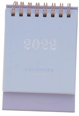 Generisch 2021 2022 Kalender 2021 Mini tragbarer Terminkalender Spiral tisch schreibtisch falt Schreibtischnotizen fürs Büro Papier Violett