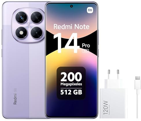 Redmi Note 14 Pro 5G/Xiaomi 120 W HyperCharge Combo (Phantom Lila Purple, 12 GB RAM, 512 GB) | World Premier MTK Dimensity 7025 Ultra | 2100 Nits AMOLED 120 Hz
