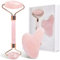 RSYHVG Jade Roller und Gua Sha Set, Rosenquarz Roller mit Guasha Stein, Gesichtsroller für Frauen, Massagegerät für Gesicht, Hals und Körper Muskeln Entspannend, Rosa