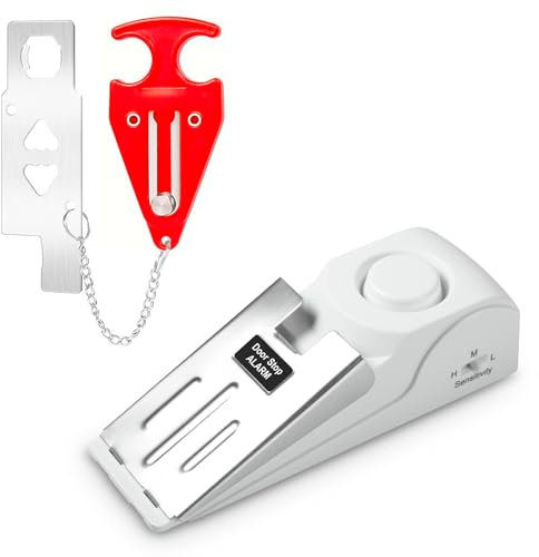 Butée de porte portable et serrure de porte d'hôtel de voyage, aucune installation nécessaire, fournit une double sécurité pour la maison, l'hôtel et les voyages (1 serrure de porte + 1 butée de porte