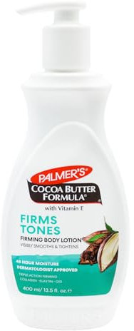 Palmer's Cocoa Butter Formula Firming Body Lotion with Vitamin E, Collagen, Elastin and Q10, 400ml – Firms, Tones and Smooths Skin, 48-Hour Moisture