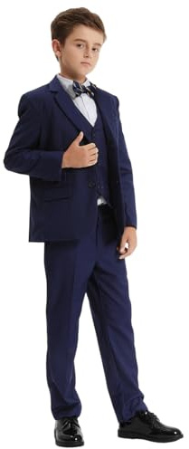 mintgreen Costume Enfants Garçons Mariage, Bleu Profond, 11-12 Ans, 12