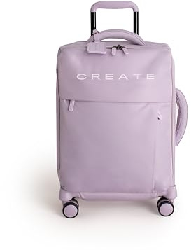 CREATE / Luggage Studio Soft/Maleta Blanda de poliéster Lavanda / 39x20.5x56cm / Candado TSA, 4 Ruedas Dobles, Organizador, Mango telescópico, Tejido Impermeable, Etiqueta identificativa
