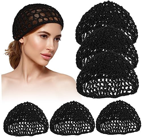 BESTYASH 6stücke Teiliges Haarnetz Schwarz Häkel-netz Haarpflege Haarschutz Haarnetze Damen Atmungsaktiv Bequem Für Lange Haare Schlafen Und Styling