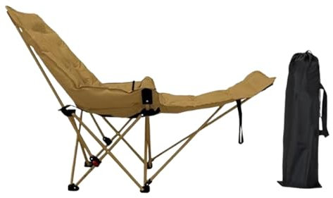 LeeQinersw Fauteuil de Camping Pliable avec Repose-Pieds Amovible pour extérieur et Pique-Nique, Kaki