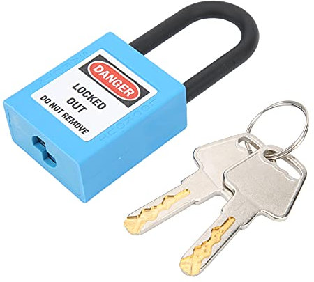 Lockout Locks Locks, 10 piezas de 38 mm de 38 mm con candados de seguridad con llaves de 10 llaves establecidas con candados de bloqueo de seguridad con llaves kit de bloqueo para (Azul)