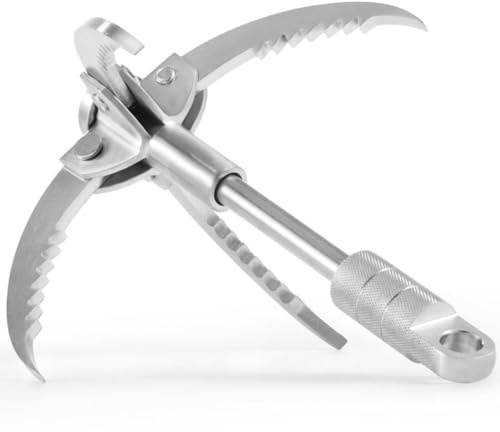 Large Stainless Steel Grappling Hook With 4 Claws, Foldable For Hiking, Camping & Outdoor Survival
