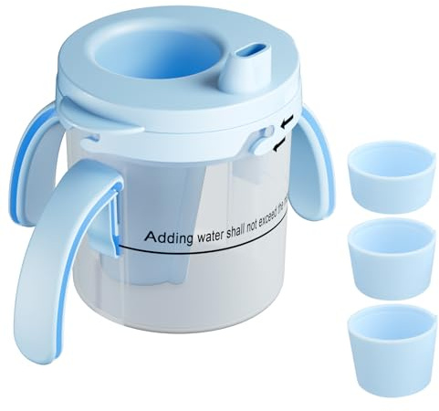 Healvaluefit Dysphagia Cup for Adults - 5cc/10cc/15cc Spill-Proof Drinking Cup for Elderly | IDDSI Levels 0-2 | Choke Prevention | Removable Handles | Nose Cutout Design