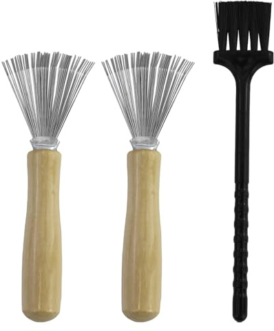 2 pièces nettoyeur de brosse à cheveux, brosse à manche en bois, brosse de nettoyage de peigne, avec 1 pièce petite brosse, pour la maison, les sorties, les voyages, les peignes, les tapis