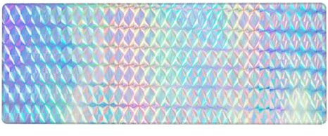 GRatka Ologramma arcobaleno colorato olografico,Tappetino per mouse grande, da scrivania, per tastiera e computer, con base in gomma antiscivolo, 30 x 80 cm