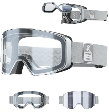 KAPVOE Photochromic Ski Goggles with Magnetic Flip-Up Lens OTG UV400 K724
