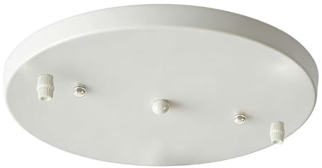 AstrizLamp Weiß Deckenbaldachi 20cm Rund 2 Loch Baldachin Lampen Eisen Kabelabdeckung Deckenrosette Dekoration Deckendose Hängeleuchte-Lampenbaldachin Kit Alle Lampen Geeignet