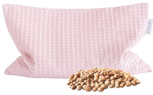 LOOLAY Kirschkernkissen Mikrowelle 20x30 cm – Wärmekissen Waffelpique Baumwolle – Kirschkern Kissen Ideal bei Muskelverspannungen oder Menstruationsbeschwerden (rosa)