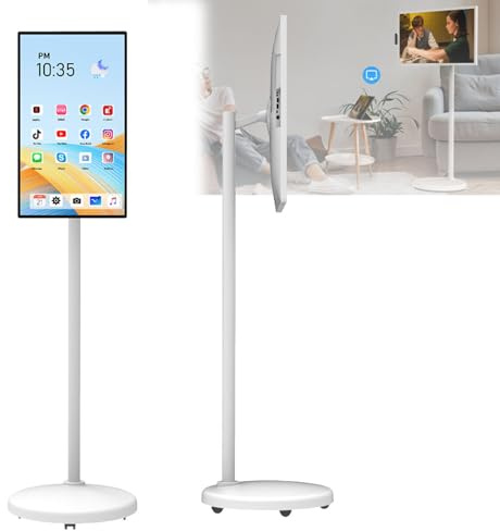 Cashwise Televisor portátil Inteligente de 32 Pulgadas con Ruedas, Tableta con Ruedas y Pantalla táctil, transmisión inalámbrica, operativo Android 12, batería de 6 Horas 8+128G