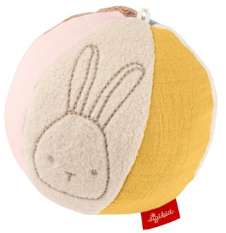 Sigikid 49581 Softball groß Baby Activity PlayQ Mädchen und Jungen Babyspielzeug empfohlen ab 3 Monaten Mehrfarbig, Ball 19 cm