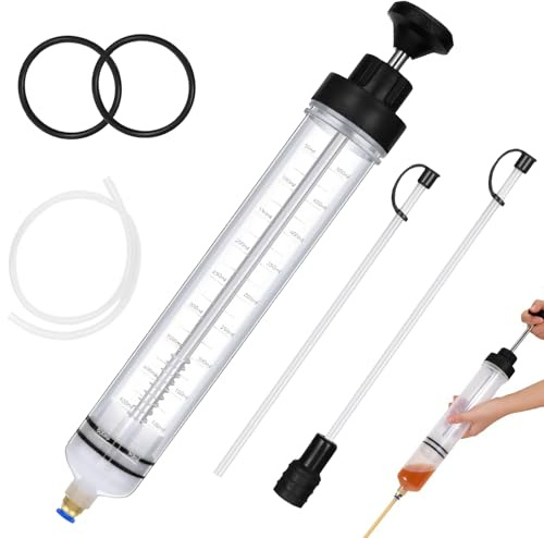 Herbst 500ml Ölabsaugpumpe mit Schlauch, Handpumpe mit Füllstandanzeige