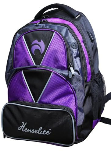 Henselite Lawn Bowls Backpack, Polyester, Holds Four Bowls, 5 Zipped Compartments, Built-in USB Charging Port, 40x37x40cm