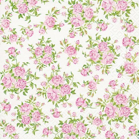 20 Servietten 33x33 cm Kleine Rosen Blumen-Muster Anlass Fest Party Hochzeit Taufe Kommunion Konfirmation Weihnachten Ostern Feiertage