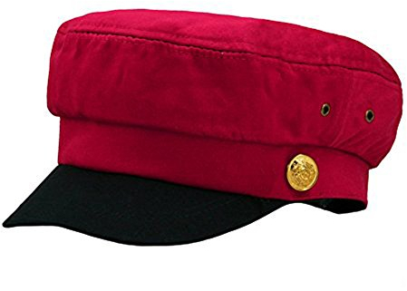 doublebulls hats Full Caps Schirmmütze Männer Frauen Kapitän Hüte Klassisch Nautisch Kapitän Hut Rot