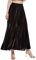 CHARTOU Damen Premium Metallic Shiny Shimmer Akkordeon Plissee Lang Maxi Rock - Schwarz - X-Klein