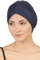 Deresina Headwear W Front Chemo Kopfbedeckung für Damen, Bambus Turban Mützen für Krebspatienten, Kappe fur Chemotherapie (Denim)