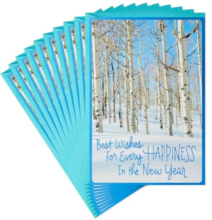 Hallmark Pack of Happy New Year Cards, Peace and Joy (10 Cards with Envelopes)