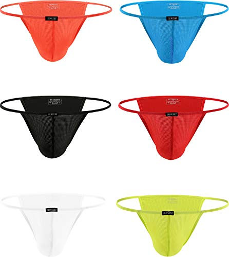 iKingsky Micro Slip Homme Taille Basse en Coupe Bikini sous-vêtements pour Homme (L, Pack de 6)