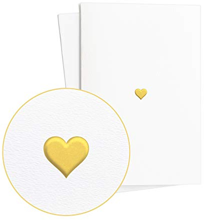 Diese-Klappkarten 2er Set Hochzeitskarten Edel mit Herz in Goldfolienprägung auf hcohwertigem Papier, Ausgefallene Glückwunschkarte zur Hochzeit, Verlobung oder zum Hochzeitstag, E14
