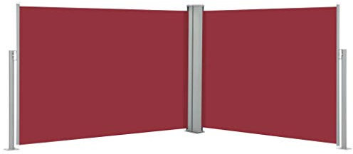 Festnight Retractable Side Awning, Outdoor Privacy Screen Sunshade Screen Panel, Sun and Wind Side Awning for Balcony, Terrace Red 100x1000 cm