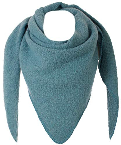 Eitex Damen XXL Schal 3 Eck Tuch flauschig Warm Stola Poncho Herbst Winter Schal (petrol)