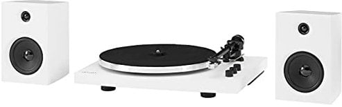 Crosley T150B-WH Modern 2-Speed Bluetooth Turntable System with Variable Weighted Tone Arm and Stereo Speakers, White