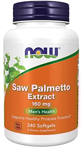 Now Foods, Saw Palmetto Extract (Extrait de Palmier Nain), 160mg, 240 Capsules molles, Testé en Laboratoire, Sans Soja, Sans Gluten, Sans OGM