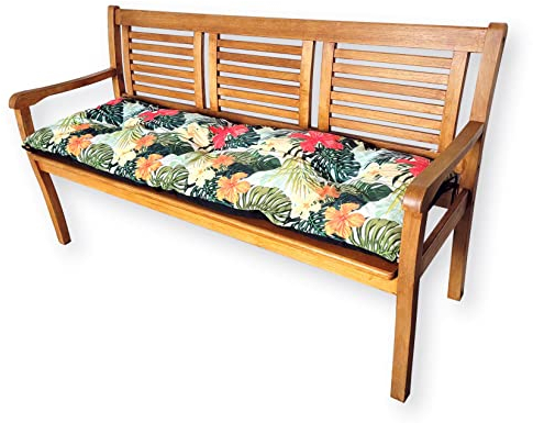 4L Textil Sitzkissen Palettenkissen Outdoor Kissen Sitzauflage Rückenkissen Bankauflage Polsterauflage Gartenpolster Sitzkissen Bank Palettenauflage (100x40 cm, Blumen Grün)
