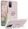 YINLAI Coque pour Xiaomi Redmi Note 10 4G/Note 10S,Etui Argent Paillettes Xiaomi Redmi Note 10 4G avec 360° Ring Stand Trois en Un Support de Voiture magnétique Housse pour Xiaomi Note 10s,Argent Rose