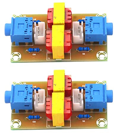 Hailege 2pcs XH-M372 Isolateur audio stéréo Isolation sonore de courant Transformateur Coupleur Véhicule Élimination des interférences de terre commune avec prise audio 3,5 mm