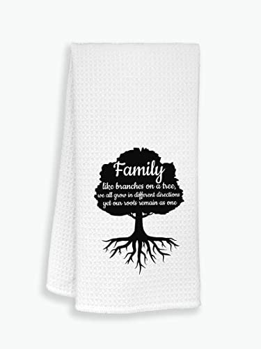Inspirational Quote Family Kitchen Towels Dishcloths,Family Like Branches On A Tree Dish Towels Tea Towels Hand Towels for Kitchen,Housewarming Gifts for New House New Apartment Women Men Families