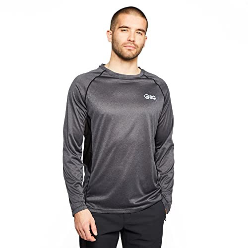 NORTH RIDGE Men’s Resistance Long Sleeve Baselayer Shirt, Moisture Wicking Base Layer T-Shirt with Active Odour Control, Mens Activewear, Grey, UK L