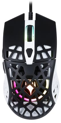 Konix Magic The Gathering Mouse gaming con cavo Ultra Light 70 g per PC - 7 livelli di DPI - Retroilluminazione LED - Bianco e nero