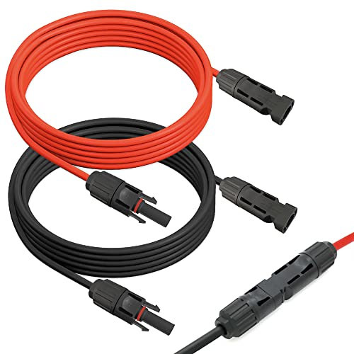 ARLI Solarkabel 2 x 5m | Verlängerungskabel 6 mm² | Solarstecker und Solarbuchse | Rot/Schwarz | 5 m Verlängerung Solar Kabel mit Stecker und Verbinder für Photovoltaik Anlagen IP68 UV-beständig