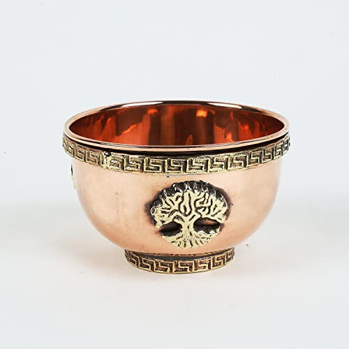 Indian Consigners Small Altar Witchcraft Serving, Offering or Smudging Bowl (Tree Of Life Bowl), (ICCB)