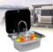 Ensemble éVier Caravane Rv Lave Mains Rectangulaire Avec Couvercle Pour Camping Cars ÉVier Lavabo Acier Inoxydable Pour Caravane Bateau Robinet Plié