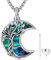Friggem Collar Cenizas, Colgante Urna Árbol la Vida para plata de ley 925, Collar Cremación Luna con Joyería Conmemorativa, Aplicable Collar Conmemorativo para mamá mujer mascota