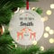 Beecreative Mr And Mrs Christmas Tree Decoration Personalised - Newlyweds Christmas Ornament - 1st Xmas Married Bauble - With Red Bag