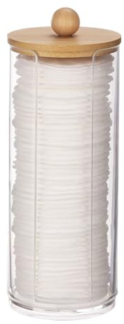 Tecbeauty Cotton Pads Holder Makeup Removers Bathroom Organizer Storage Cotton Rounds, Clear